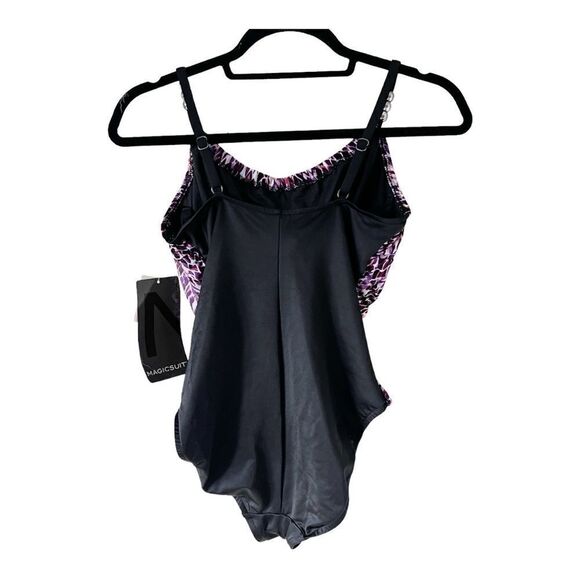 Magicsuit Purple Snake Charmer Lisa Draped One Piece Slimming Swimsuit Size 8 - Picture 4 of 12